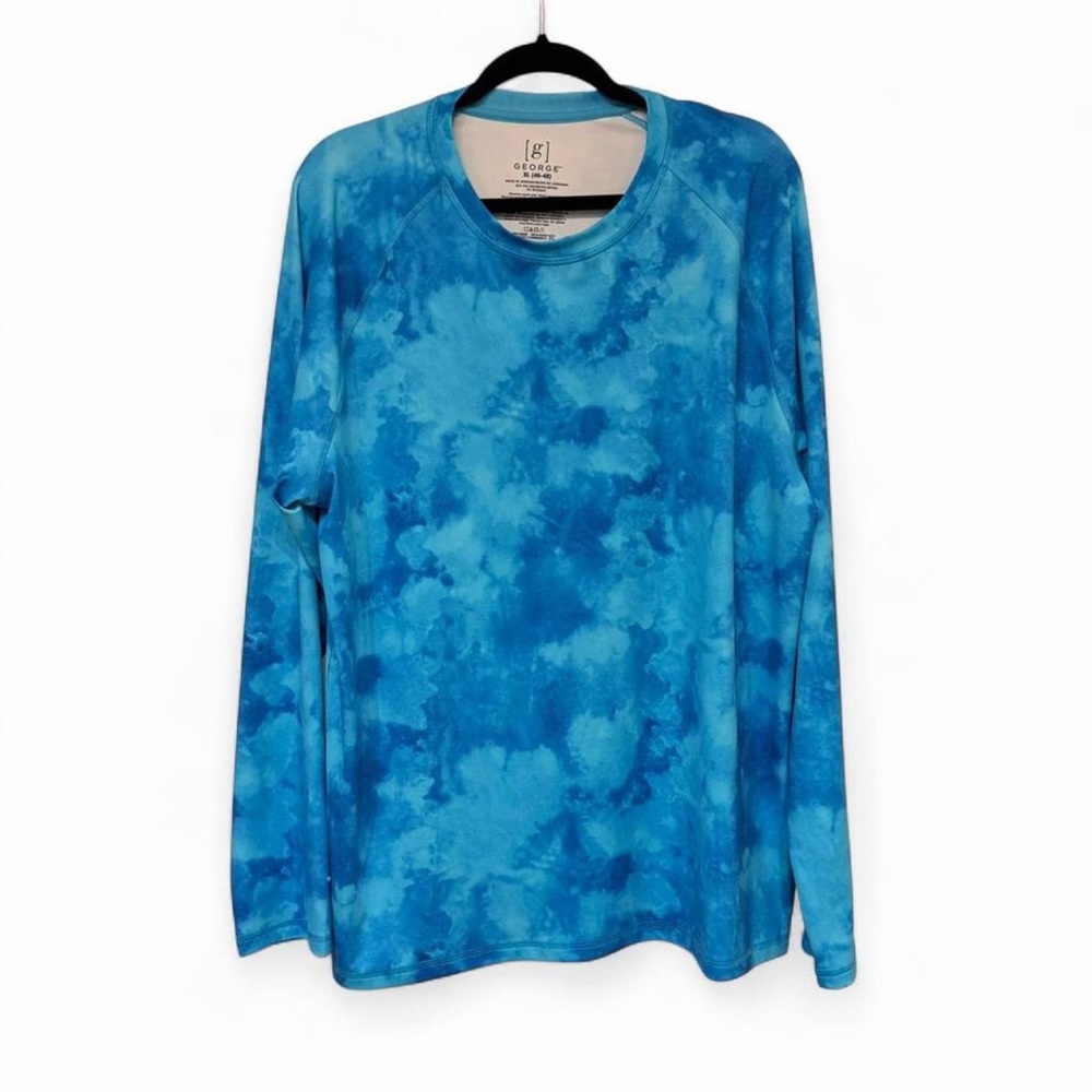 George Waterproof Oversized Tie-Dye Light Blue Hiking Boho Sun Shirt Size XL